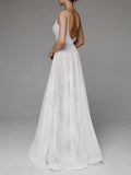 Robe Longue brodée blanche – Encolure dos en V et silhouette fluide d’été MAX FOR ME