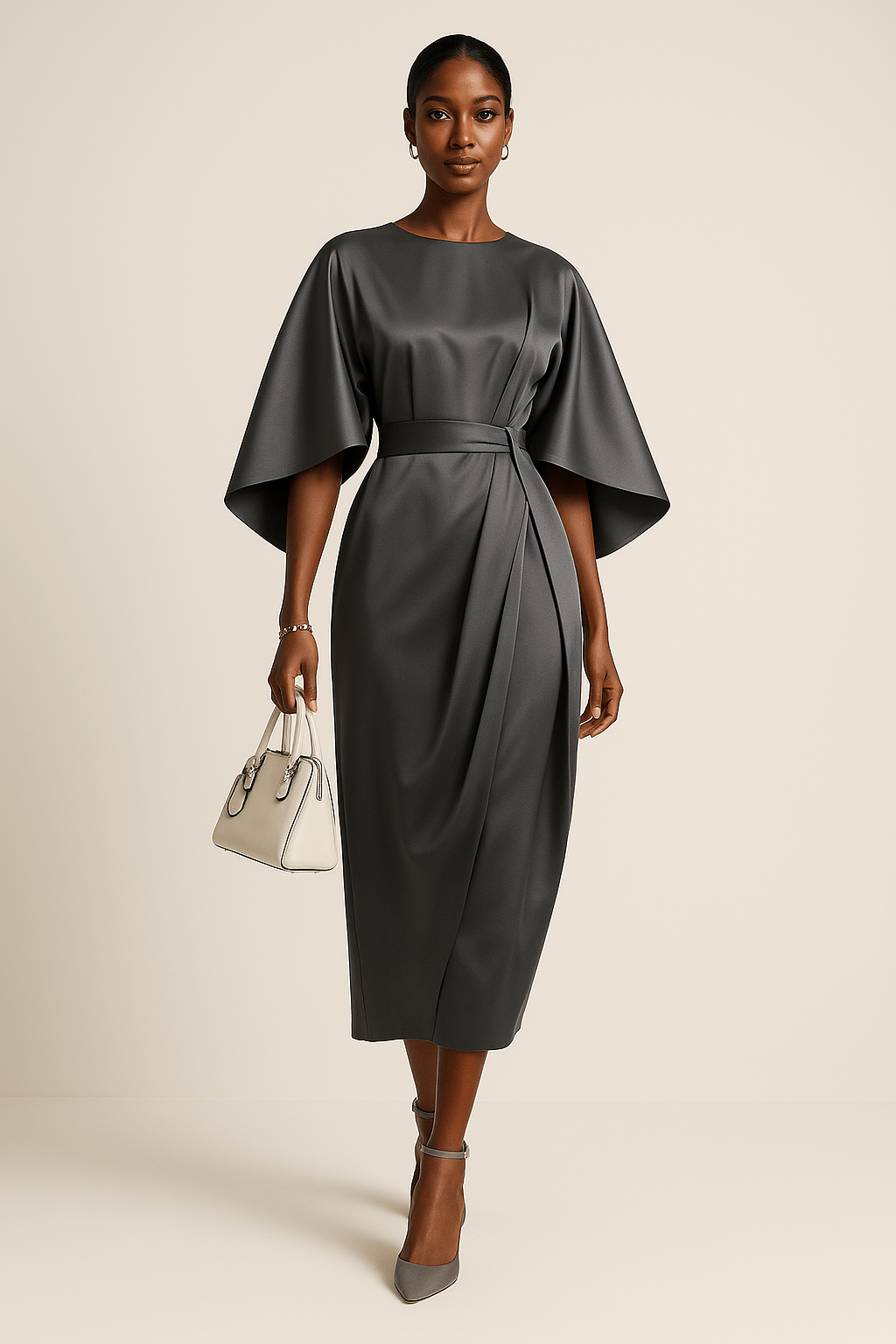 Robe Longue  Élégante à Manches Lanterne MAX FOR ME