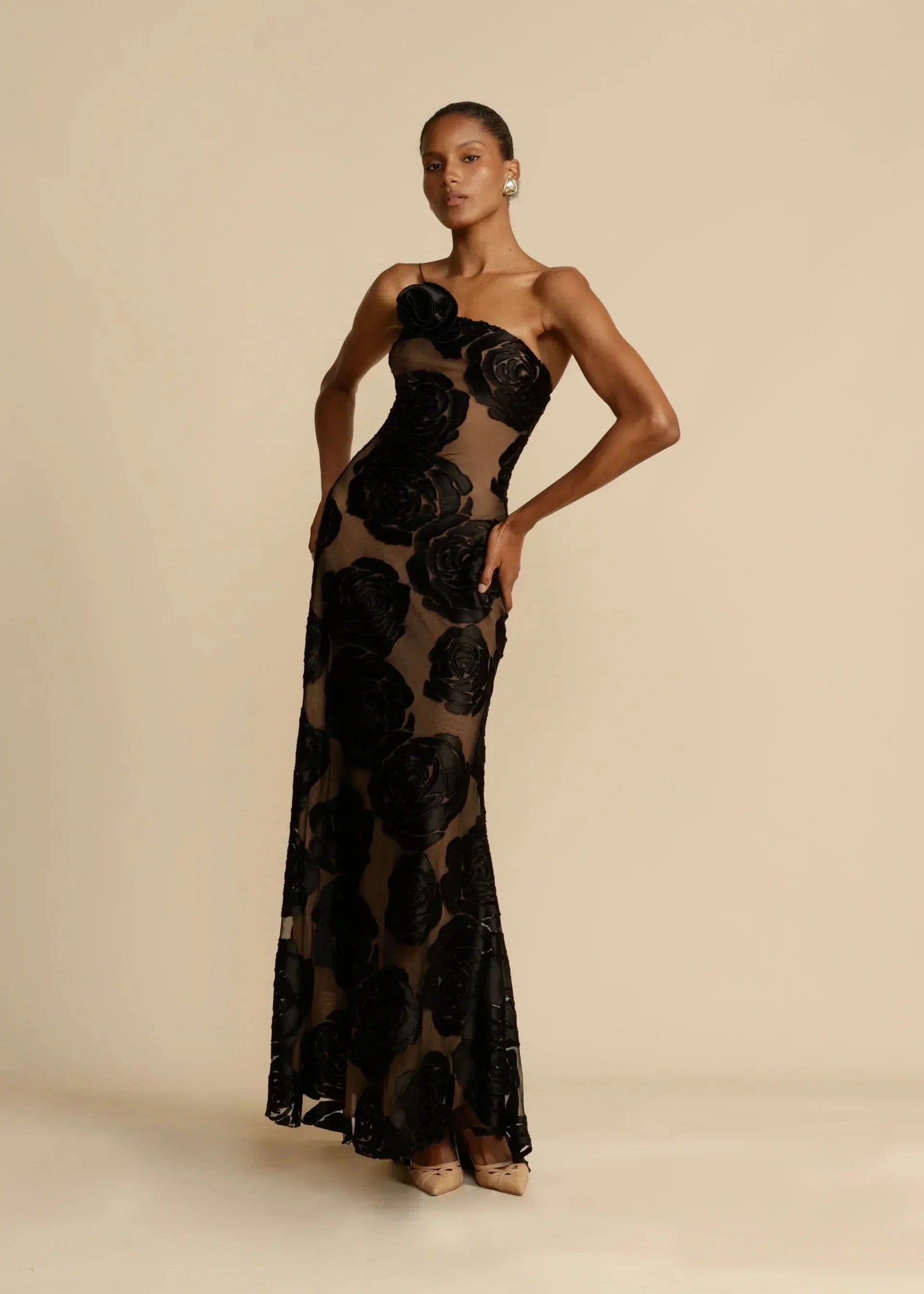 Robe Longue Femme Fleurie Taille M Tulle Transparent Élégante MAX FOR ME