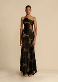 Robe Longue Femme Fleurie Taille M Tulle Transparent Élégante Noir / S MAX FOR ME