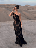 Robe Longue Femme Fleurie Taille M Tulle Transparent Élégante MAX FOR ME