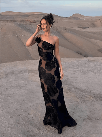 Robe Longue Femme Fleurie Taille M Tulle Transparent Élégante MAX FOR ME