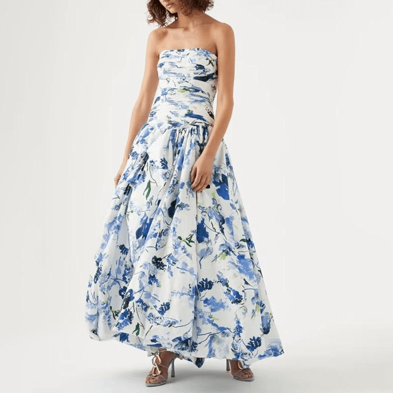 Robe Longue Femme Imprimée Sans Bretelles MAX FOR ME