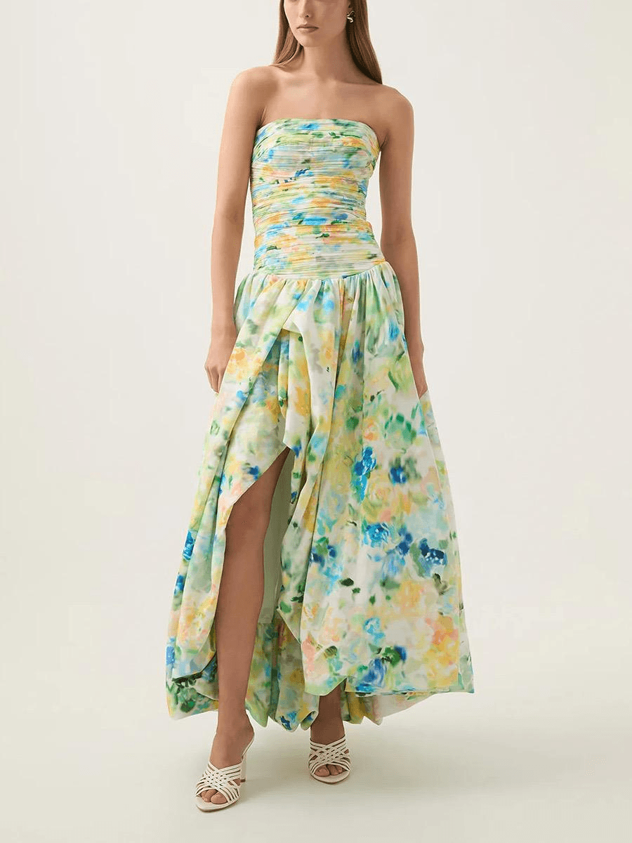 Robe Longue Femme Imprimée Sans Bretelles MAX FOR ME