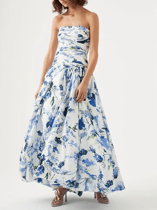 Robe Longue Femme Imprimée Sans Bretelles MAX FOR ME