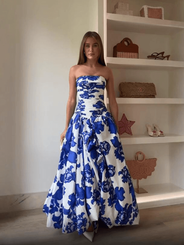 Robe Longue Femme Imprimée Sans Bretelles MAX FOR ME