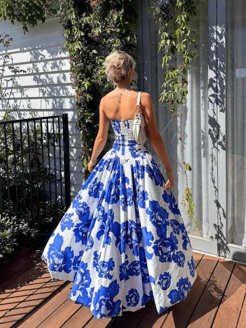 Robe Longue Femme Imprimée Sans Bretelles MAX FOR ME