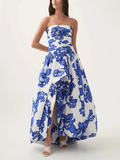 Robe Longue Femme Imprimée Sans Bretelles MAX FOR ME