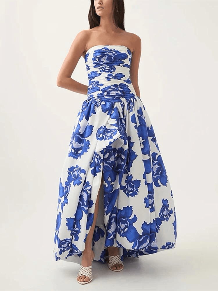 Robe Longue Femme Imprimée Sans Bretelles MAX FOR ME