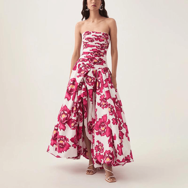 Robe Longue Femme Imprimée Sans Bretelles MAX FOR ME