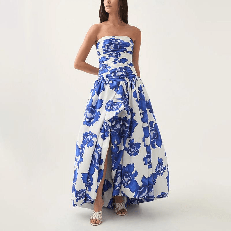 Robe Longue Femme Imprimée Sans Bretelles MAX FOR ME