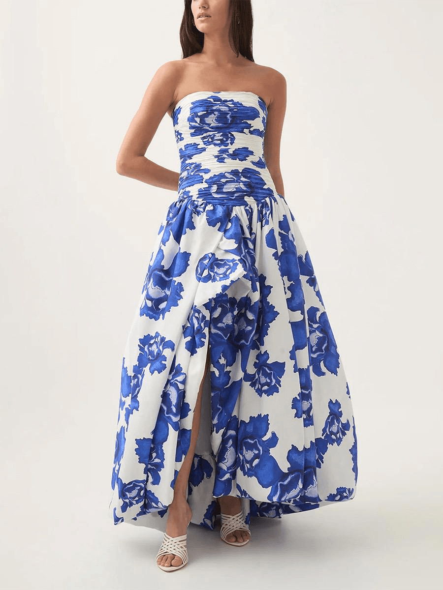 Robe Longue Femme Imprimée Sans Bretelles MAX FOR ME
