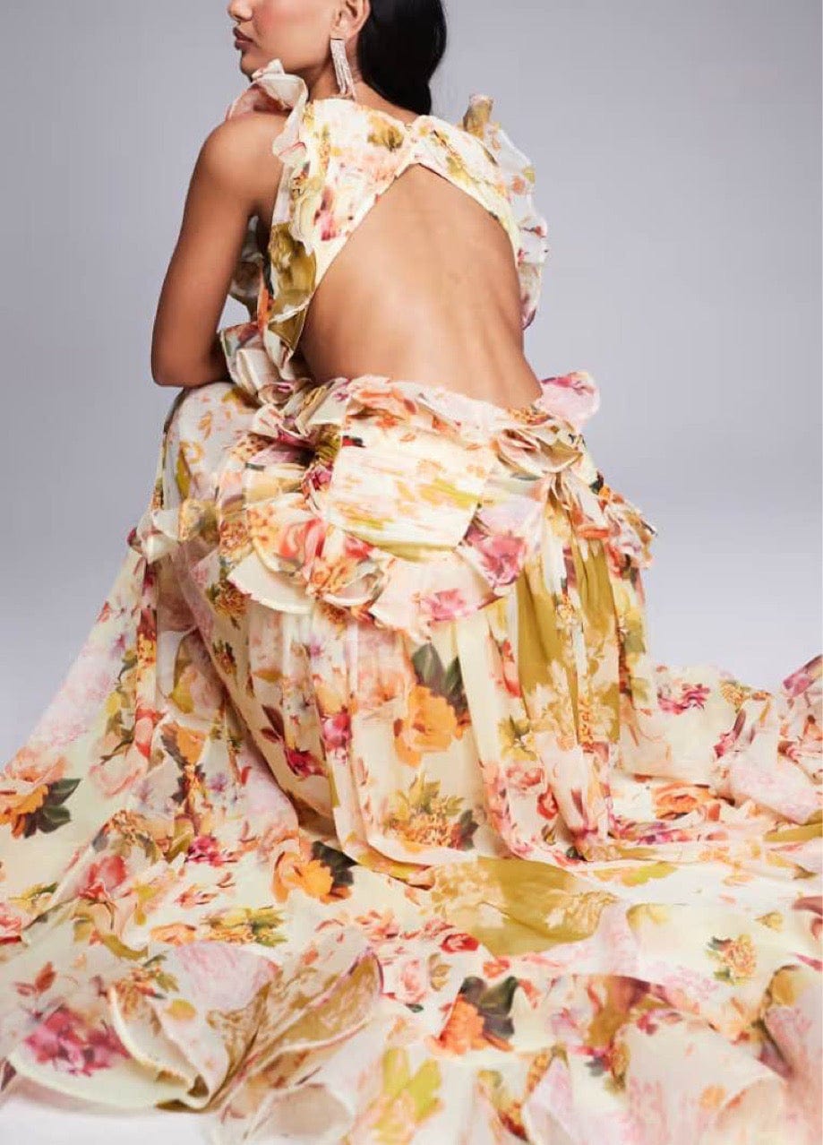 Robe Longue Femme Imprimée Sans Manches Décolleté en V Léopard Sable MAX FOR ME
