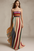 Robe Longue Femme Multicolore en Tissu Léger – Fluide et Élégante MAX FOR ME