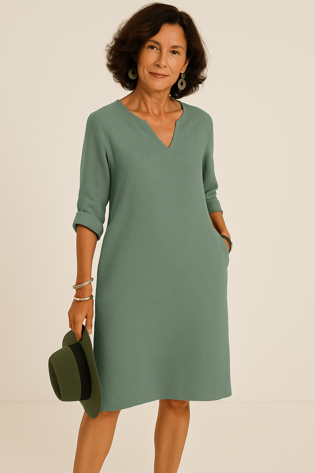 Robe Longue Femme V-Cou - Mélange Soie Mousseline Élégante MAX FOR ME