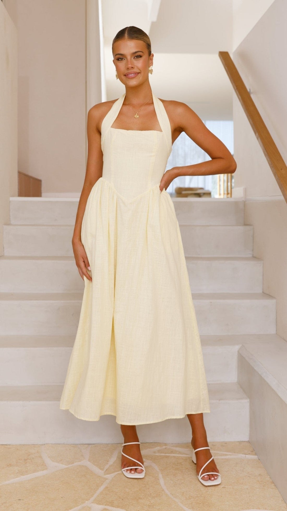 Robe Longue Halterneck– Coton Léger et Décolleté MAX FOR ME