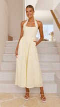 Robe Longue Halterneck– Coton Léger et Décolleté MAX FOR ME