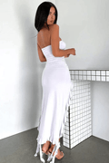 Robe longue Léa en georgette – fluidité sensuelle et détails raffinés MAX for ME