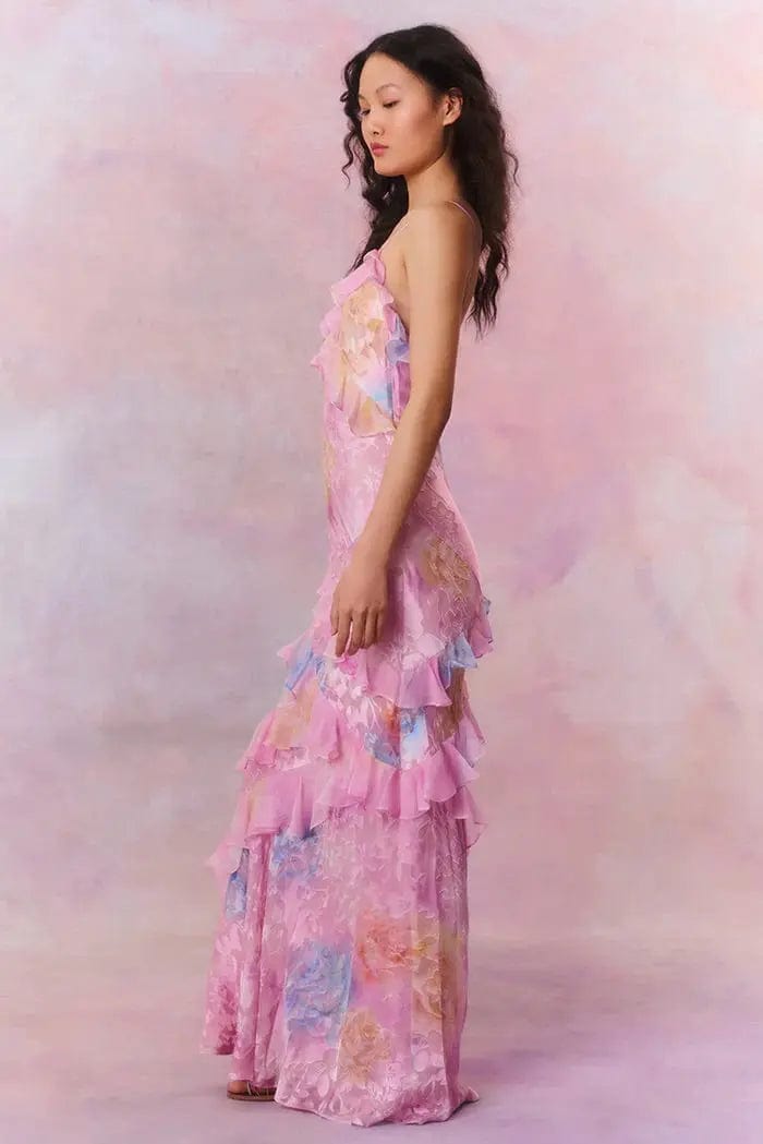 MAX for ME Robe longue Maya avec volants asymétriques