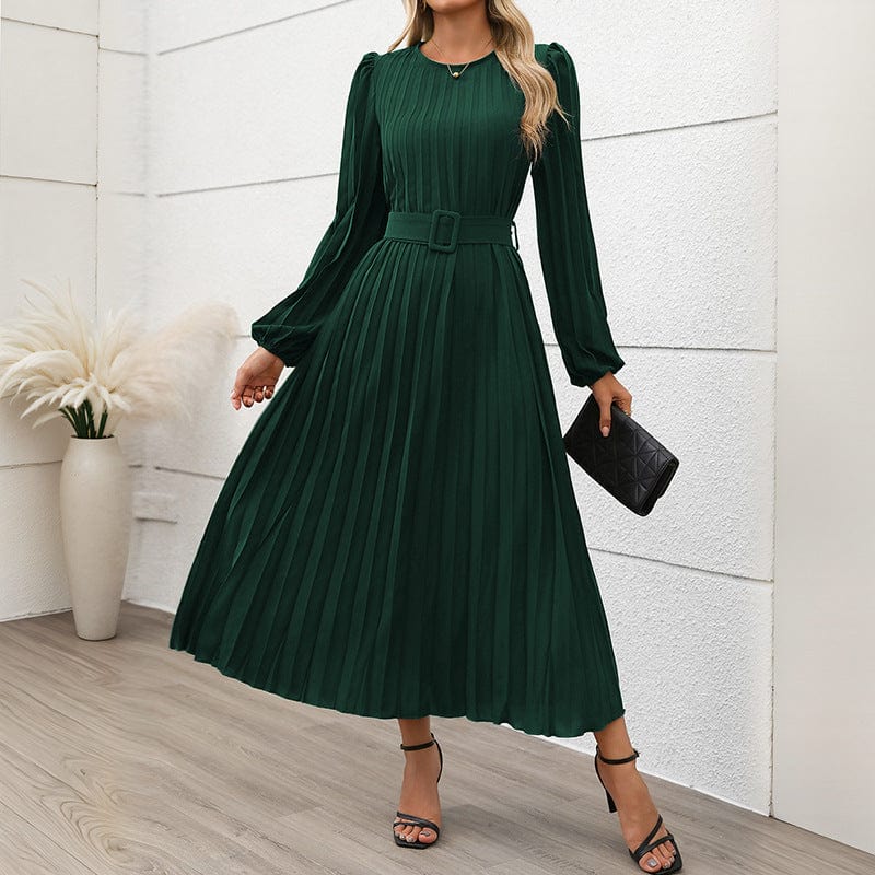 Robe Longue Plissée Verte MAX FOR ME