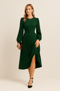 Robe Longue Plissée Verte MAX FOR ME