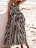 Robe maxi à rayures – Coupe longue fluide avec buste smocké MAX FOR ME