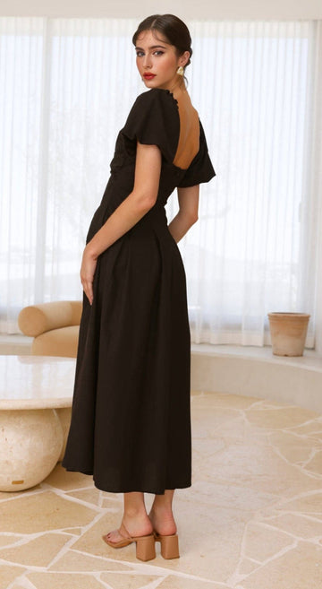 Robe Maxi Épaules Dénudées avec Manches Bouffantes – Élégance Décontractée MAX FOR ME