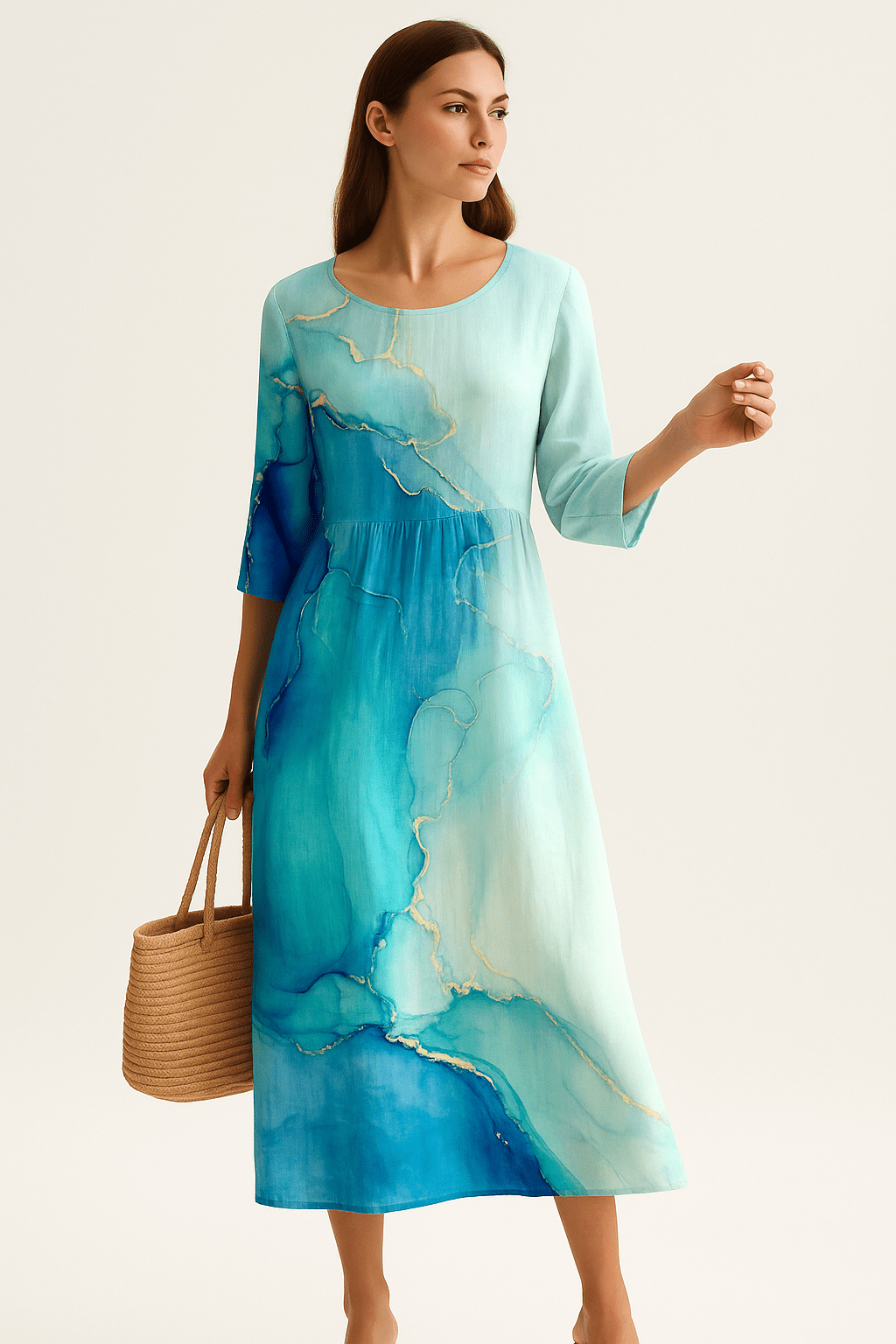 Robe Maxi Femme Élégante Fleurie 