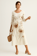 Robe Maxi Femme Élégante Fleurie 