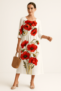 Robe Maxi Femme Élégante Fleurie 