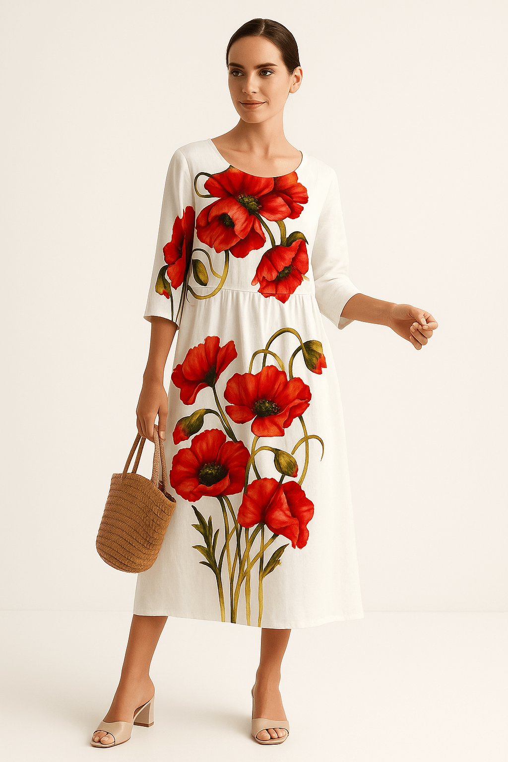 Robe Maxi Femme Élégante Fleurie 