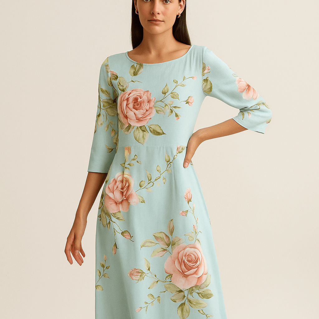 Robe Maxi Femme Élégante Fleurie 