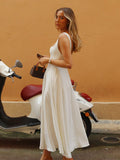 Robe mi-longue à bretelles ajustables – élégance fluide pour été chic MAX FOR ME