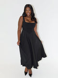 Robe mi-longue à bretelles ajustables – élégance fluide pour été chic MAX FOR ME
