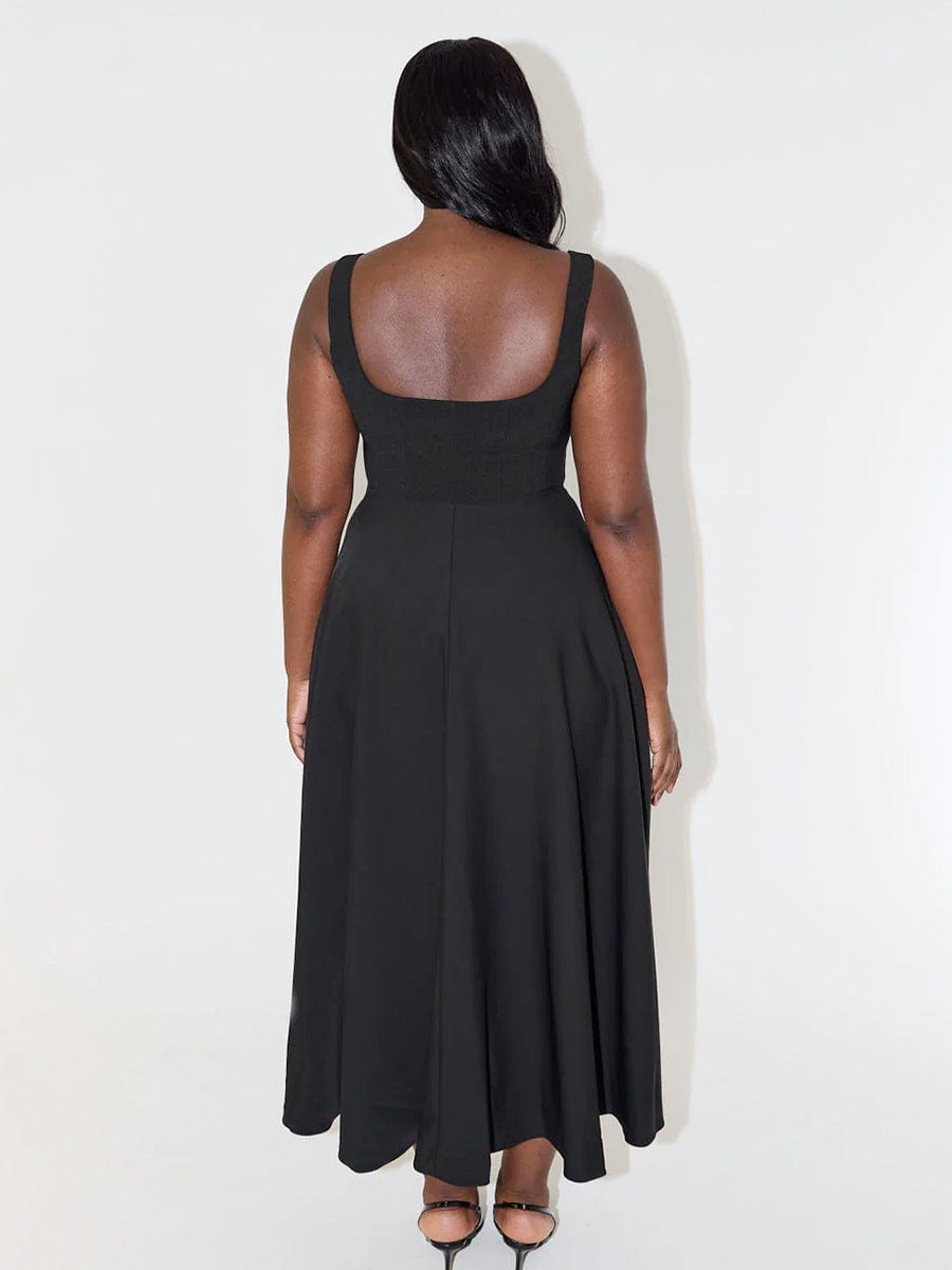 Robe mi-longue à bretelles ajustables – élégance fluide pour été chic MAX FOR ME