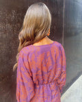 Robe midi avant en V Twisch  à manches paisley MAX FOR ME