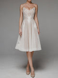Robe midi brodée blanche – Encolure dos en V et silhouette fluide d’été Beige / S MAX FOR ME