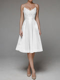 Robe midi brodée blanche – Encolure dos en V et silhouette fluide d’été Blanc / S MAX FOR ME