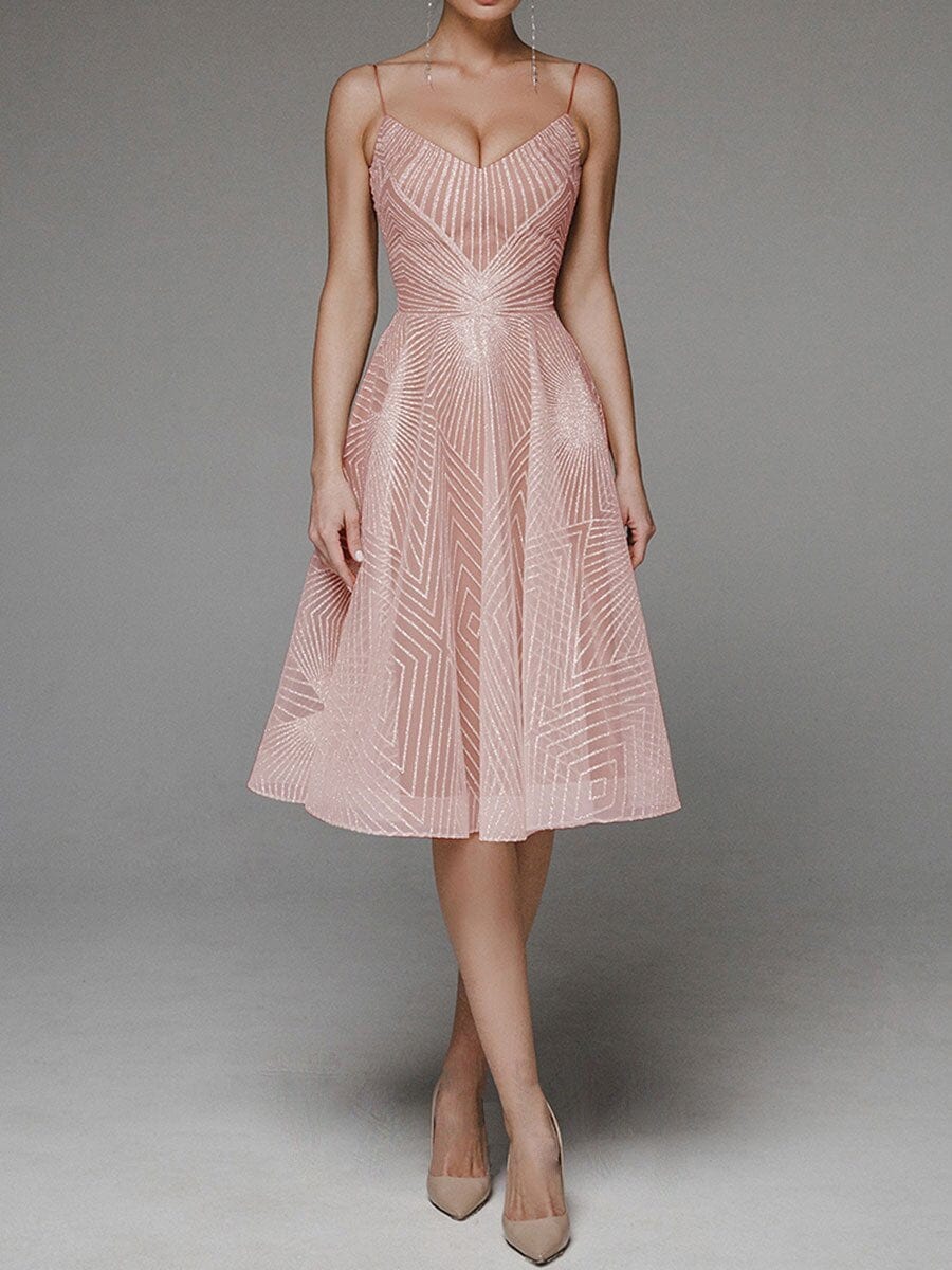 Robe midi brodée blanche – Encolure dos en V et silhouette fluide d’été Rose Frais / S MAX FOR ME