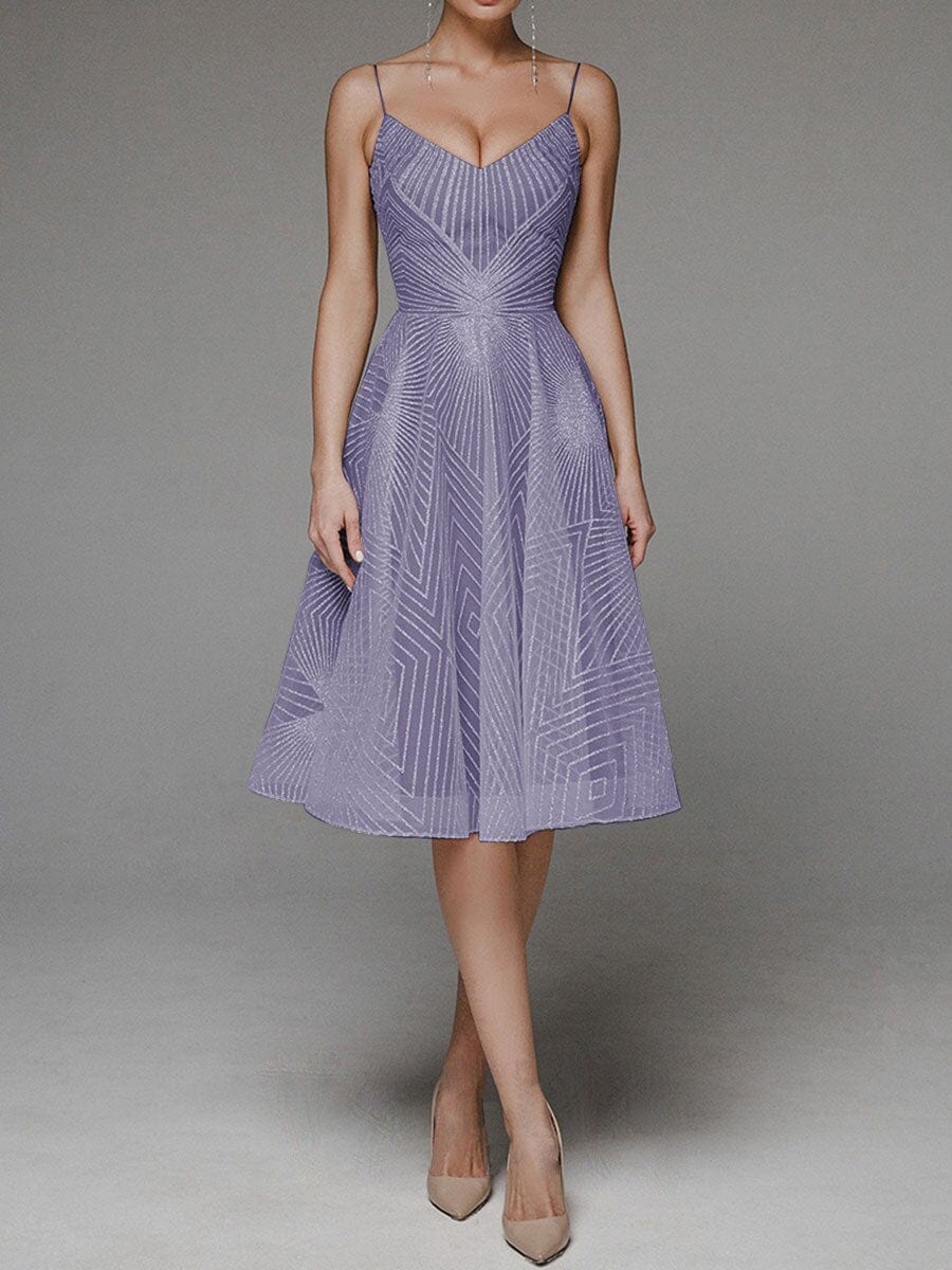 Robe midi brodée blanche – Encolure dos en V et silhouette fluide d’été Violet / S MAX FOR ME