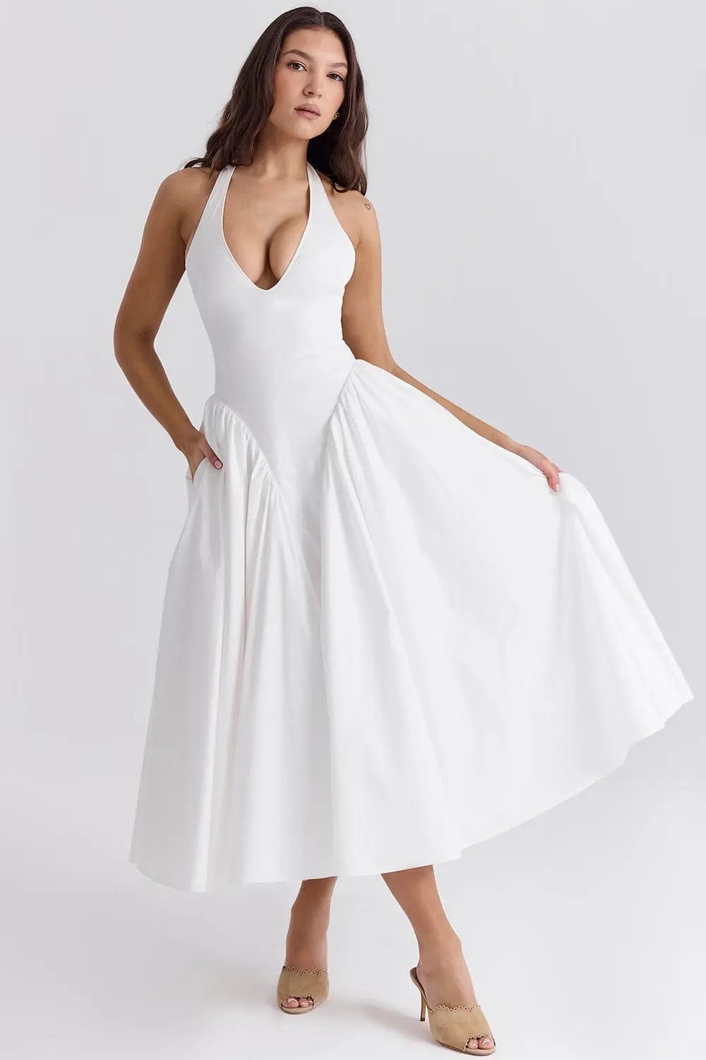 MAX for ME Robe midi Clara avec dos nu et jupe en tulle