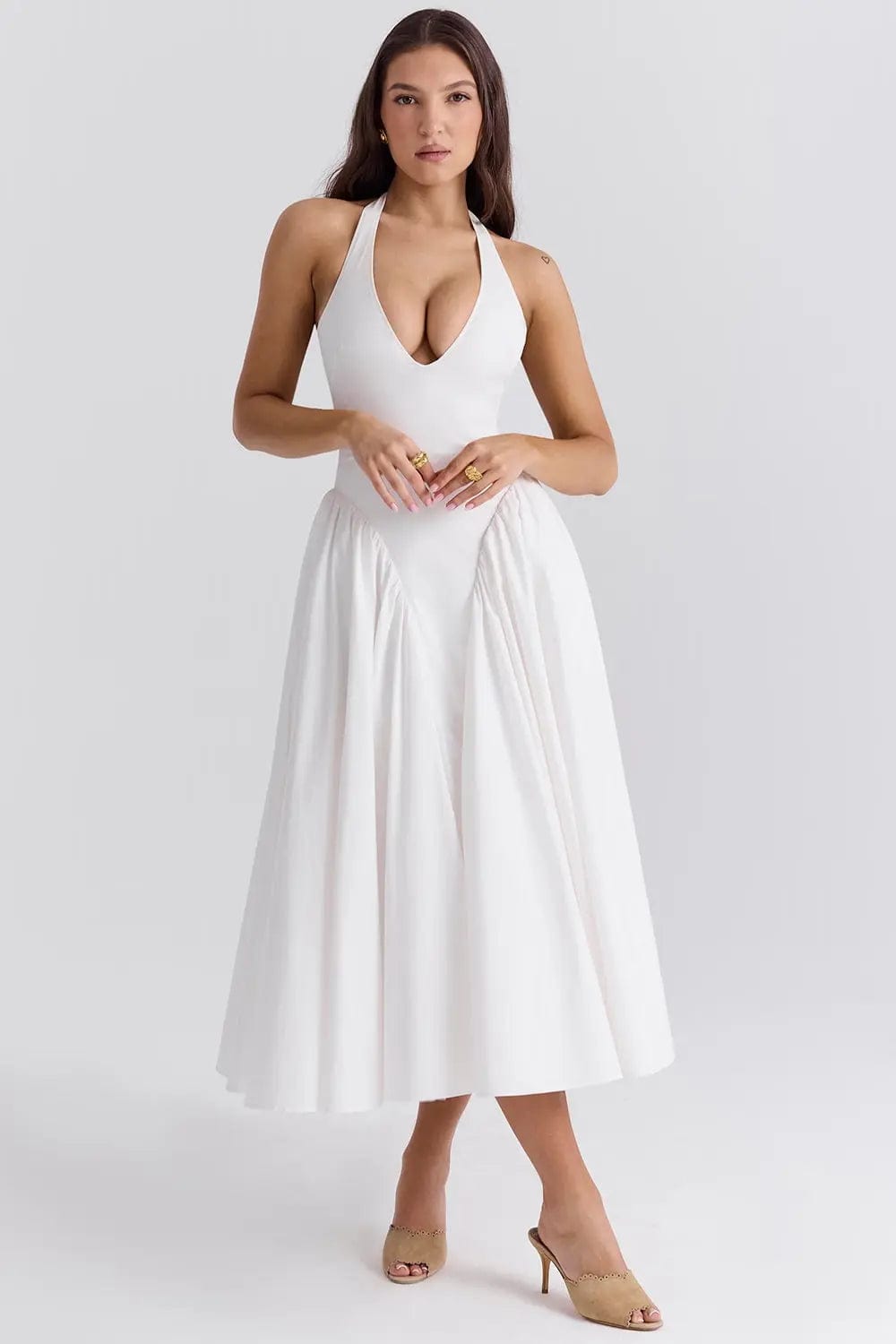 MAX for ME Robe midi Clara avec dos nu et jupe en tulle