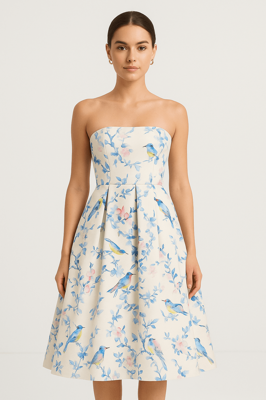 Robe Midi Évasée Birdie sans Bretelles Violet Flash / S MAX for ME