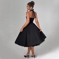 Robe Midi Évasée Pin-Up Sans Manches à Col Halter 