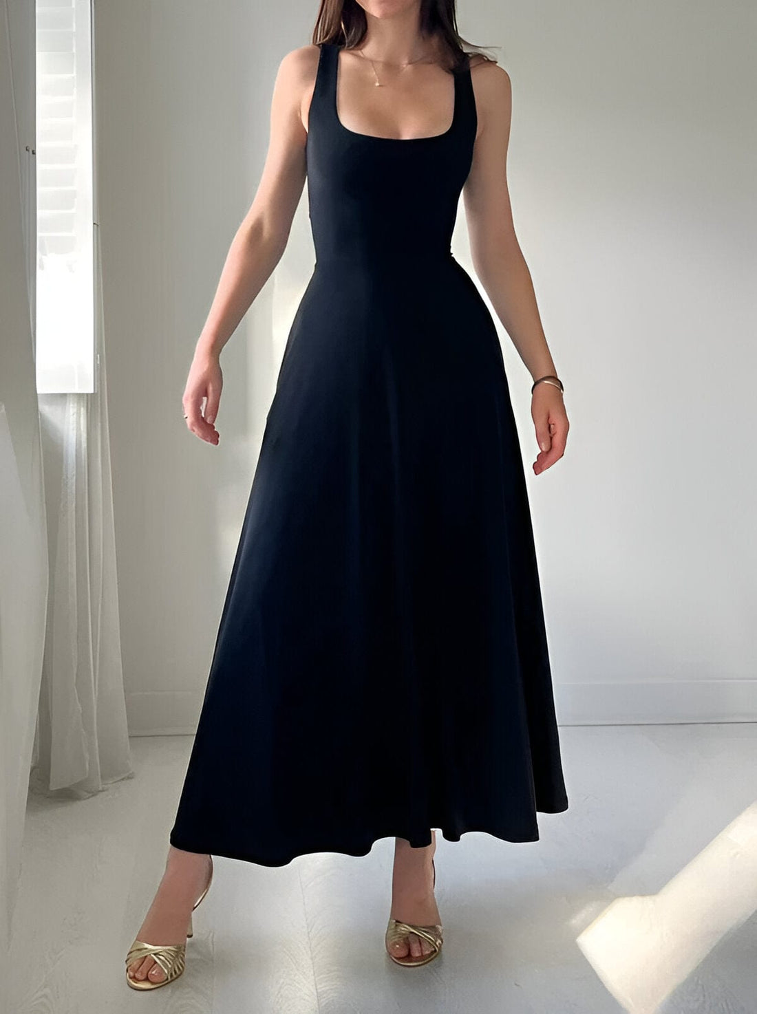 Robe Midi Femme Charbon – Élégance Chic et Intemporelle MAX FOR ME