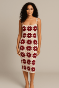 Robe Midi Femme Fleurie Tricot Chic MAX FOR ME