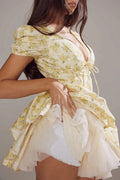 Robe mini florale avec corsage ajusté et jupe plissée MAX for ME