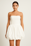 Robe Mini Iris Ballonnée Sans Bretelles Blanc / S MAX for ME