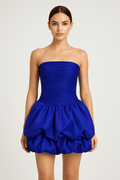 Robe Mini Iris Ballonnée Sans Bretelles Bleu / S MAX for ME