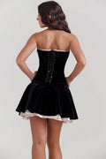 MAX for ME Robe mini Valentina en velours avec corset lacé
